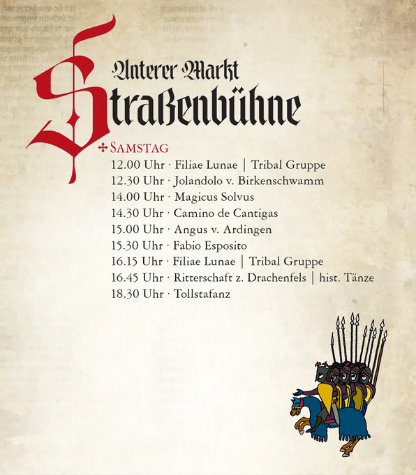 Unterer Markt - Straßenbühne - Programm: Samstag - Mittelalterfest Arnstorf