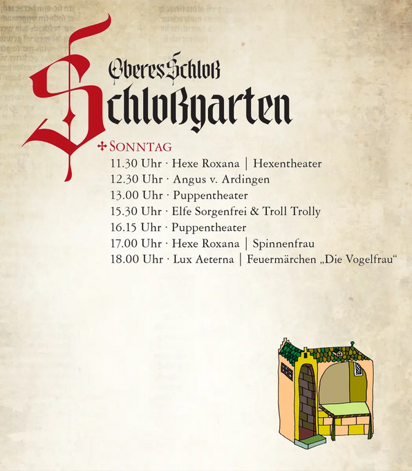 Oberes Schloss - Schlossgarten - Programm: Sonntag - Mittelalterfest Arnstorf