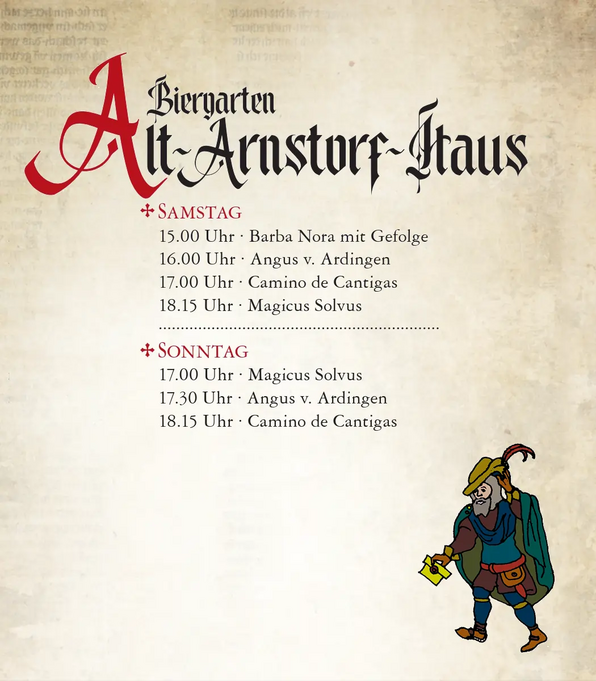 Biergarten - Alt-Arnstorfer-Haus - Programm: Sa., So. - Mittelalterfest Arnstorf